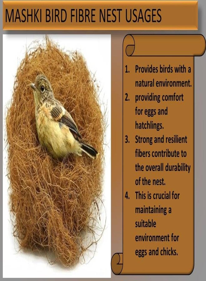 MASHKI Coconut Fiber, Loose Bedding Substrate Laying Eggs for Birds Nest Cages, Nesting Material Birds (100) gm - Image 2